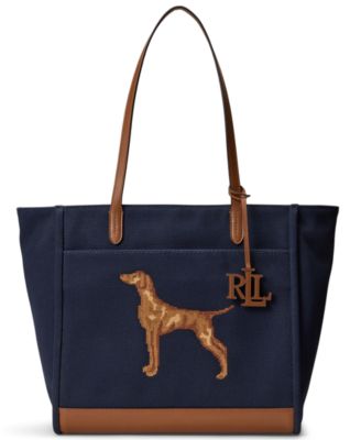 Cameryn Dog Embroidered Extra-Large Tote Handbag