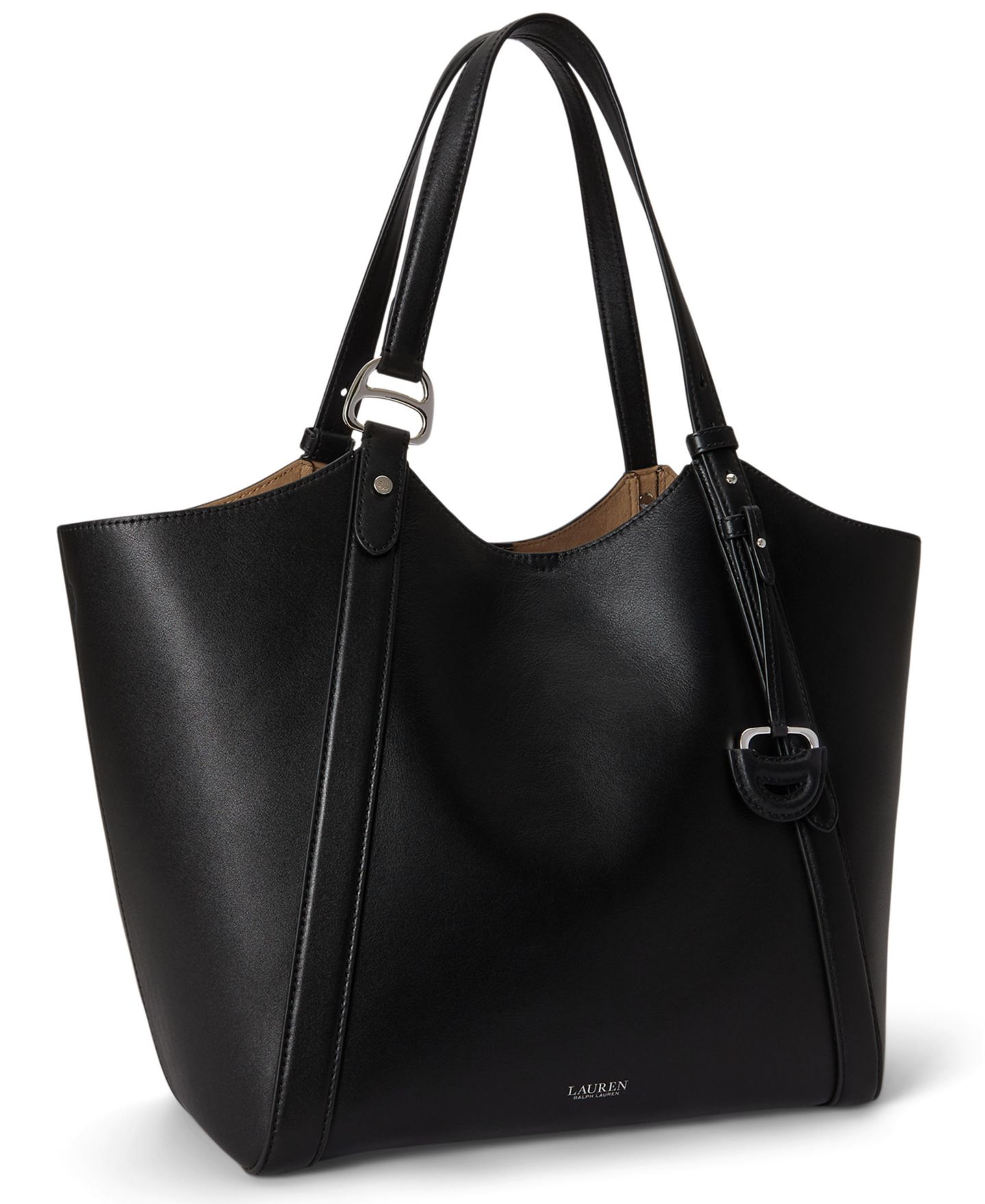 Женская сумка Lauren Ralph Lauren Tasha Leather Extra-Large, цвет: Чёрный — фото 3