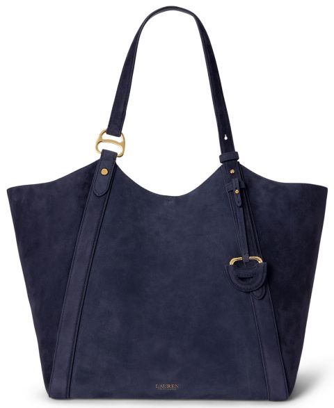 Женская сумка Lauren Ralph Lauren Tasha Extra-Large Suede, цвет: Тёмно-синий