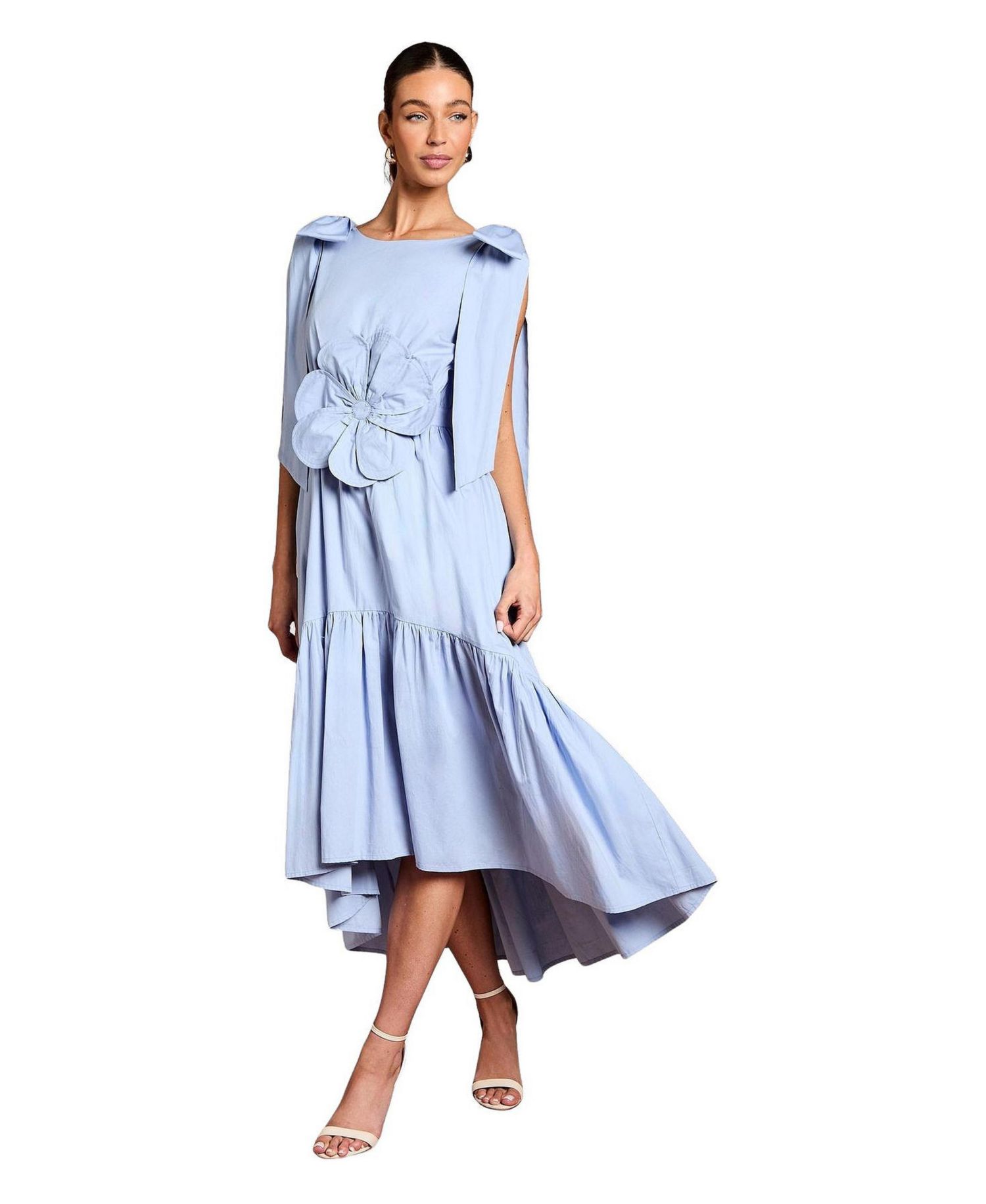 Women's Floral Corsage Fit Flare Dress