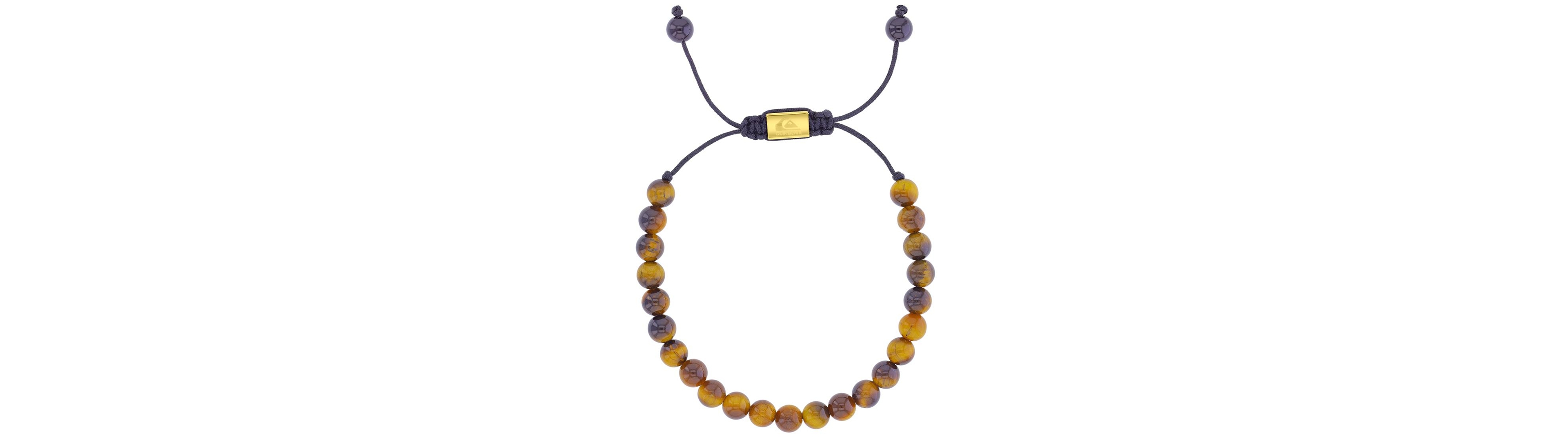 Quiksilver Men's 18k Gold-Plated Tiger Eye Onyx Adjustable Bracelet