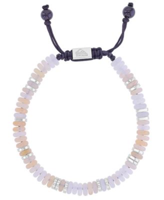 Men's Platinum-Plated Steel Slider and White Onyx Adjustable Bracelet