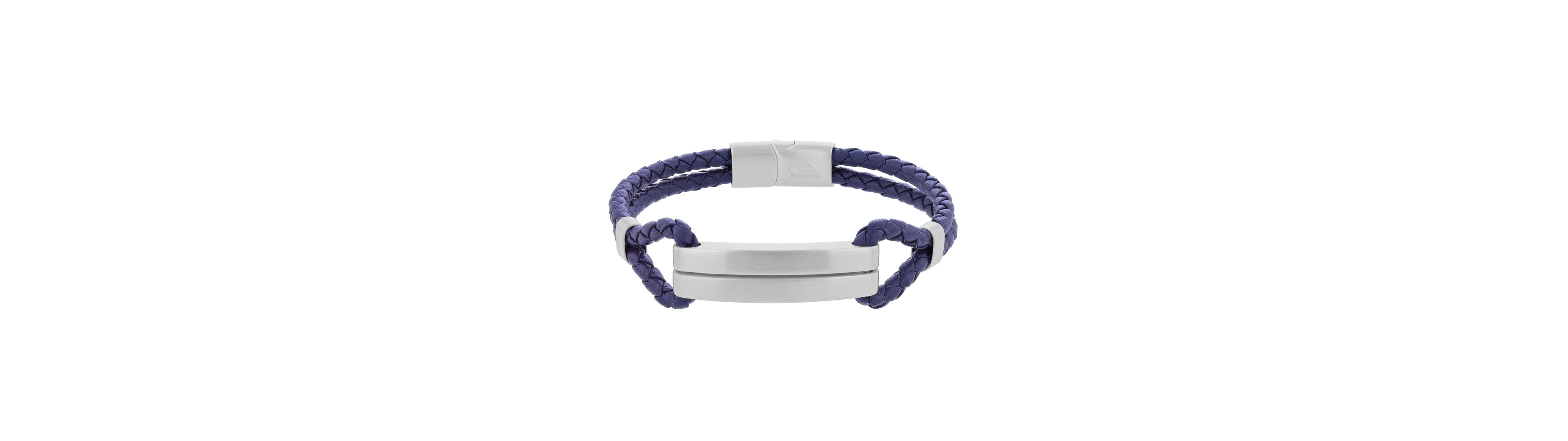 Quiksilver Men's Platinum-Plated Steel Plate Lock Two-Layer Bracelet