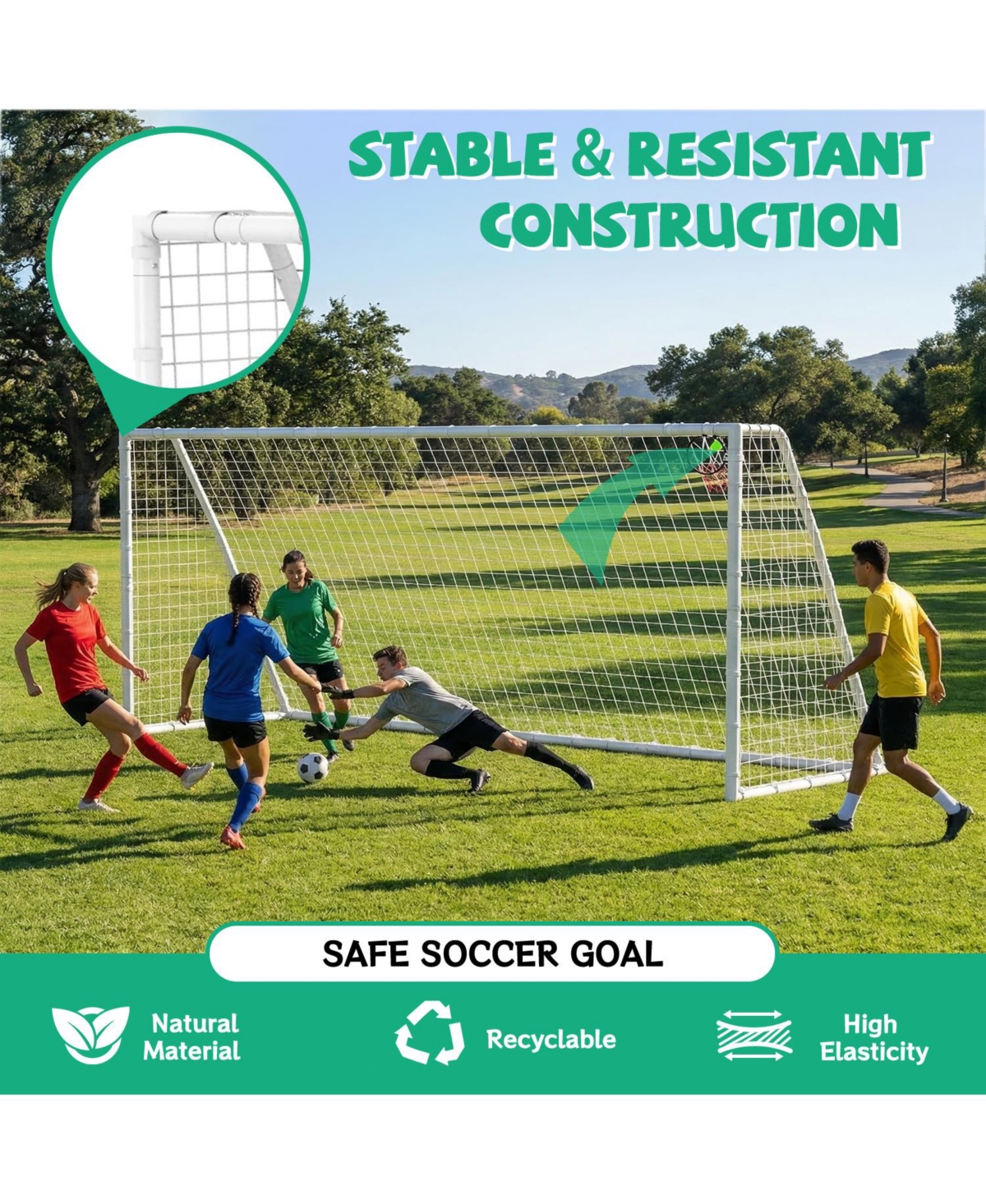 Zeny Soccer Goal for Backyard Kids Portable Net with High-Strength Nets