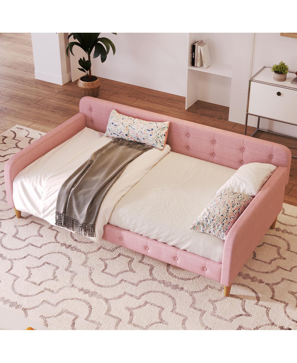 Streamdale Furniture Upholstered Daybed with 4 Support Legs Rubine