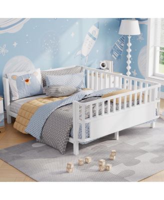 Metal Platform Bed with Rails for Kids