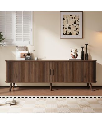 70-inch Modern TV Stand for TVs up to 80'' with Storage and Solid-Wood Legs