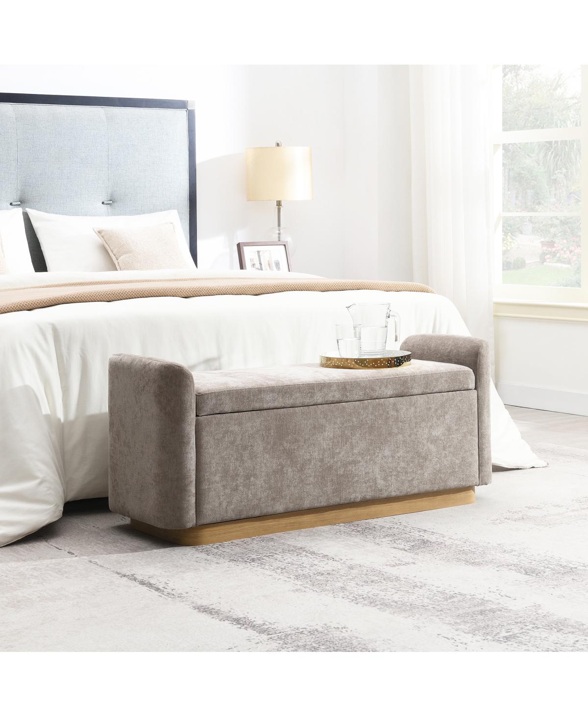 Streamdale Furniture 49'' Upholstered Storage Bench with Gold Metal Base