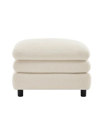 Vitoria Curved Ottoman Teddy Fabric