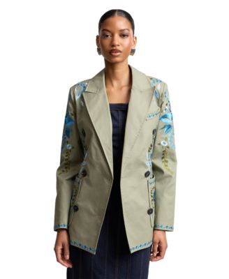 Women's Embroidered Double-Breasted Blazer