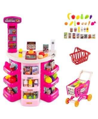 Kids Supermarket Playset with Shopping Cart and 76 Accessories, Age 3+