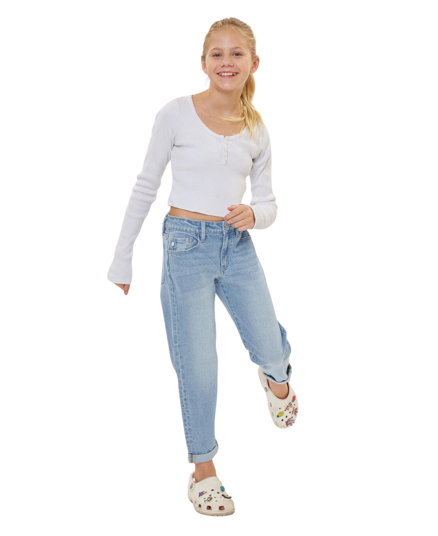 Big Girls' Halo Mini Mom Jeans