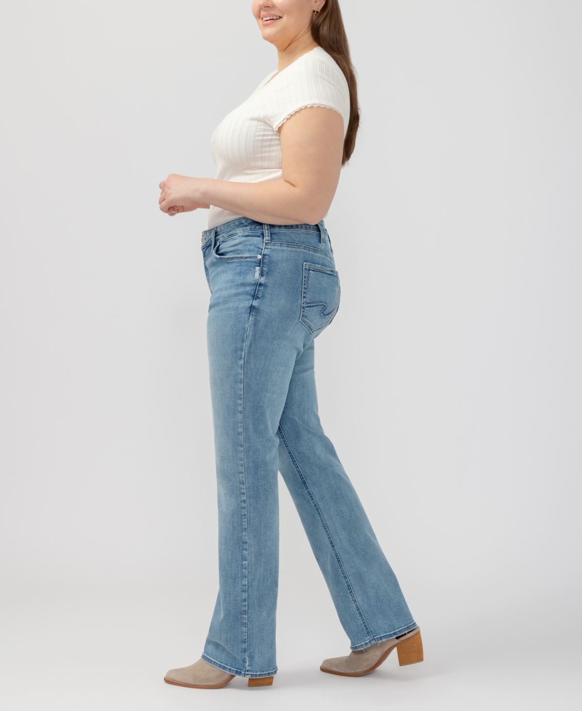 Silver Jeans Co. Plus Size Elyse Mid-rise Bootcut Jeans In Backstage