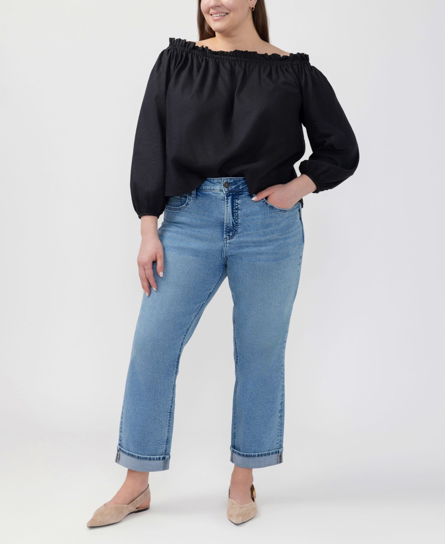 Plus Size Avery High-Rise Straight Jeans