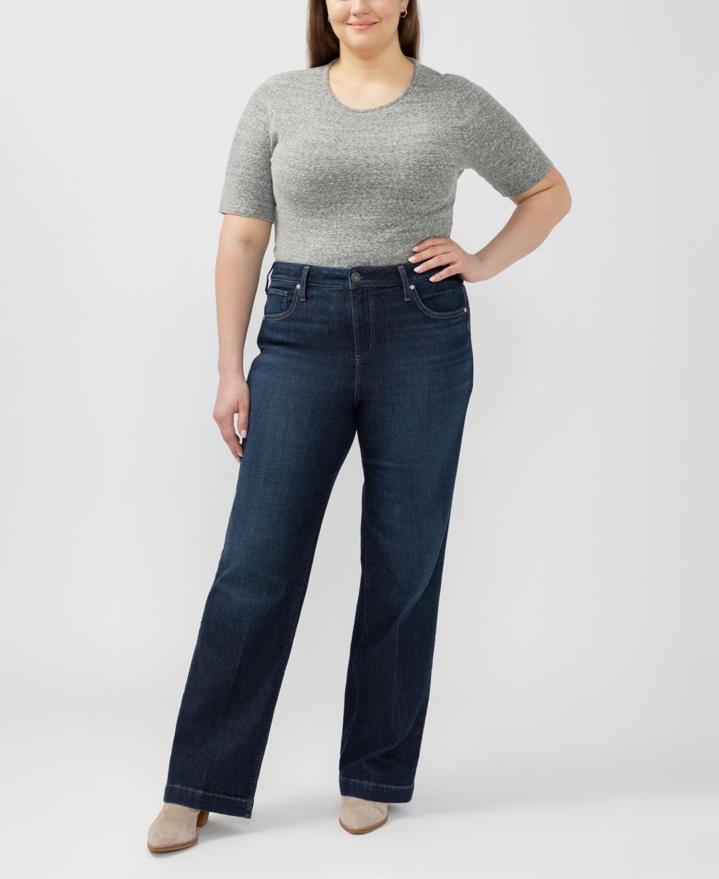 Женские джинсы Silver Jeans Co. Plus Size Avery High-Rise, цвет: Analog — фото 2