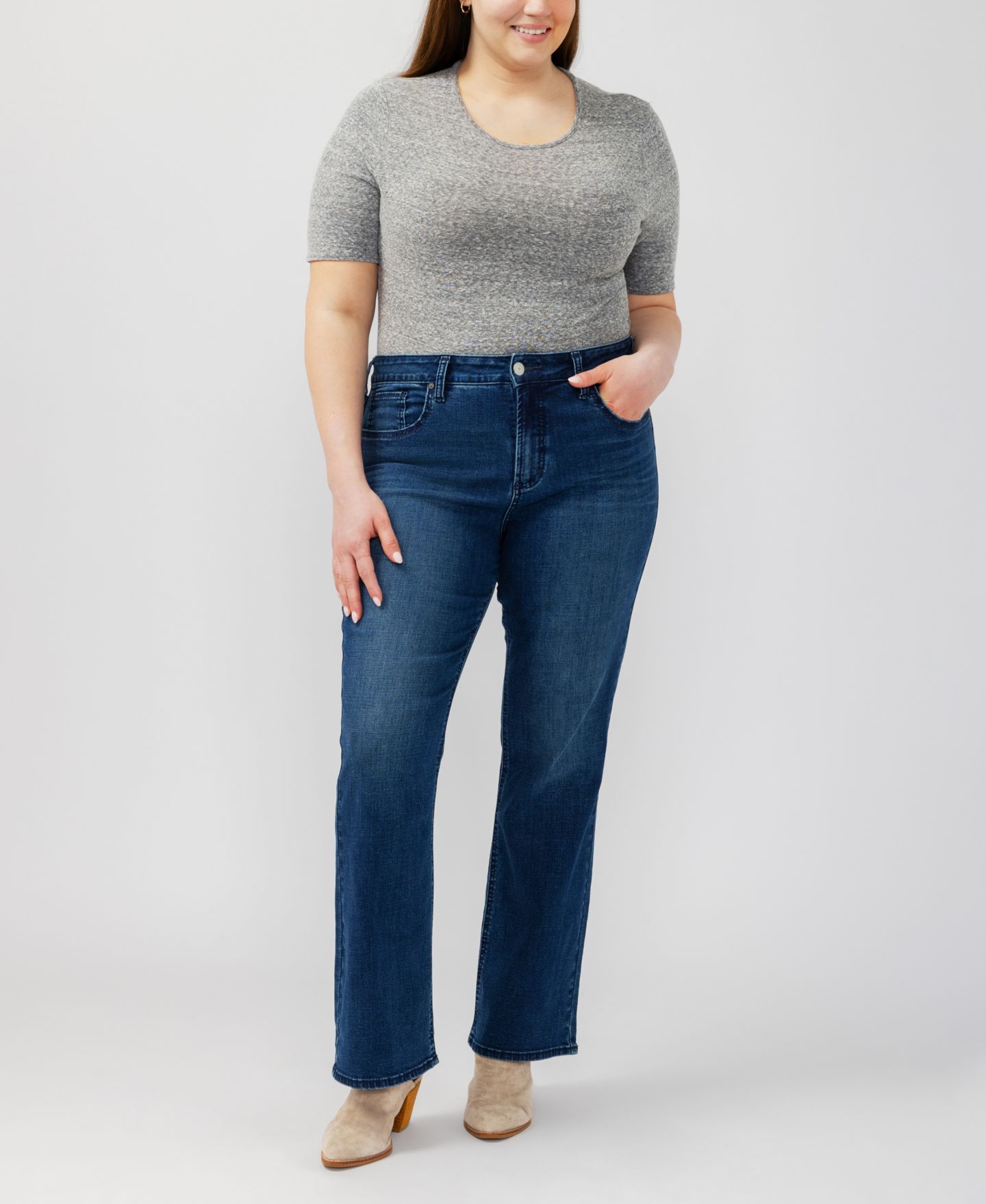 Женские джинсы Silver Jeans Co. Plus Size Avery Curvy Fit Bootcut, цвет: Filtered Heart — фото 2