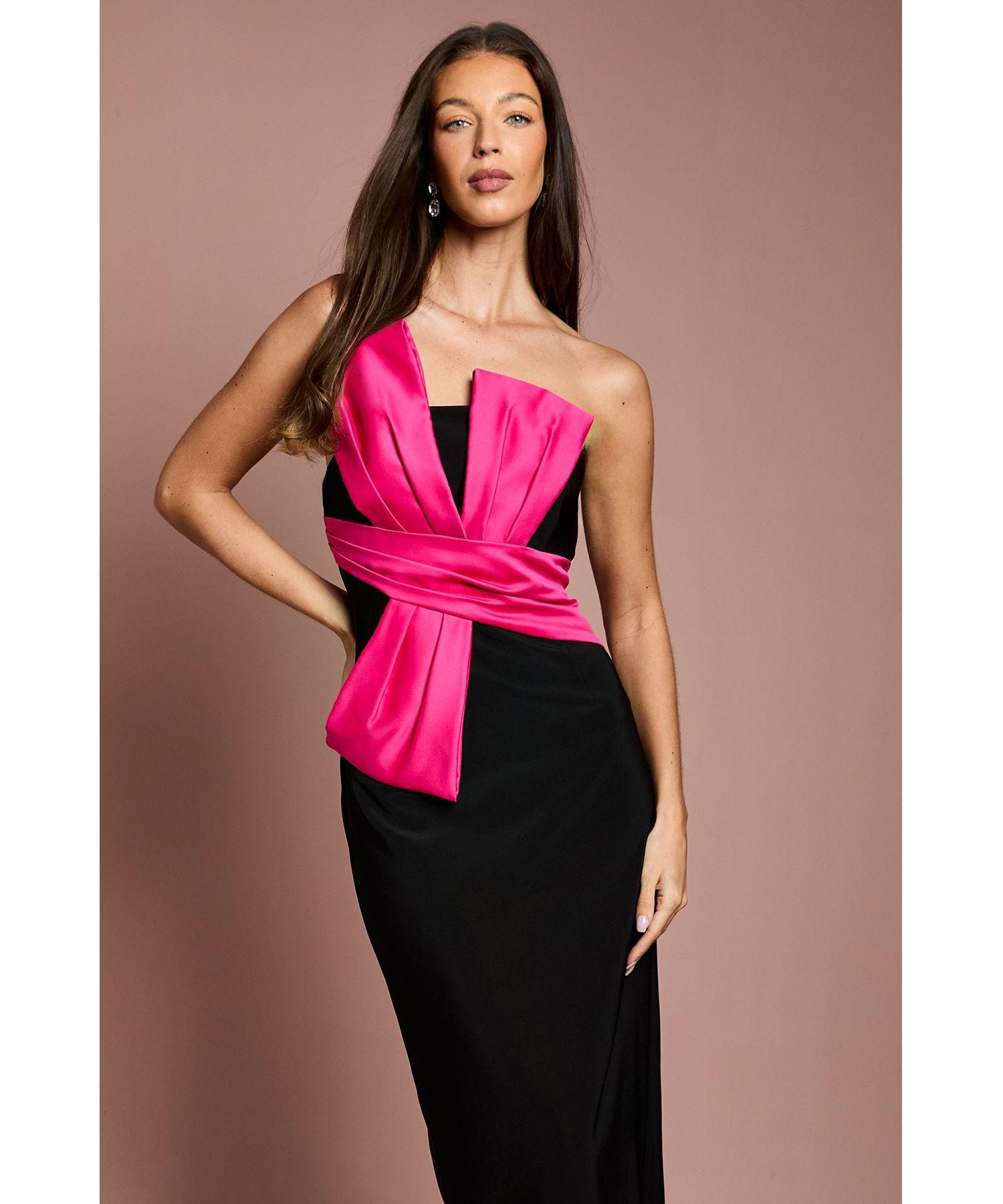 Women's Bandeau Sash Detail Maxi Dress