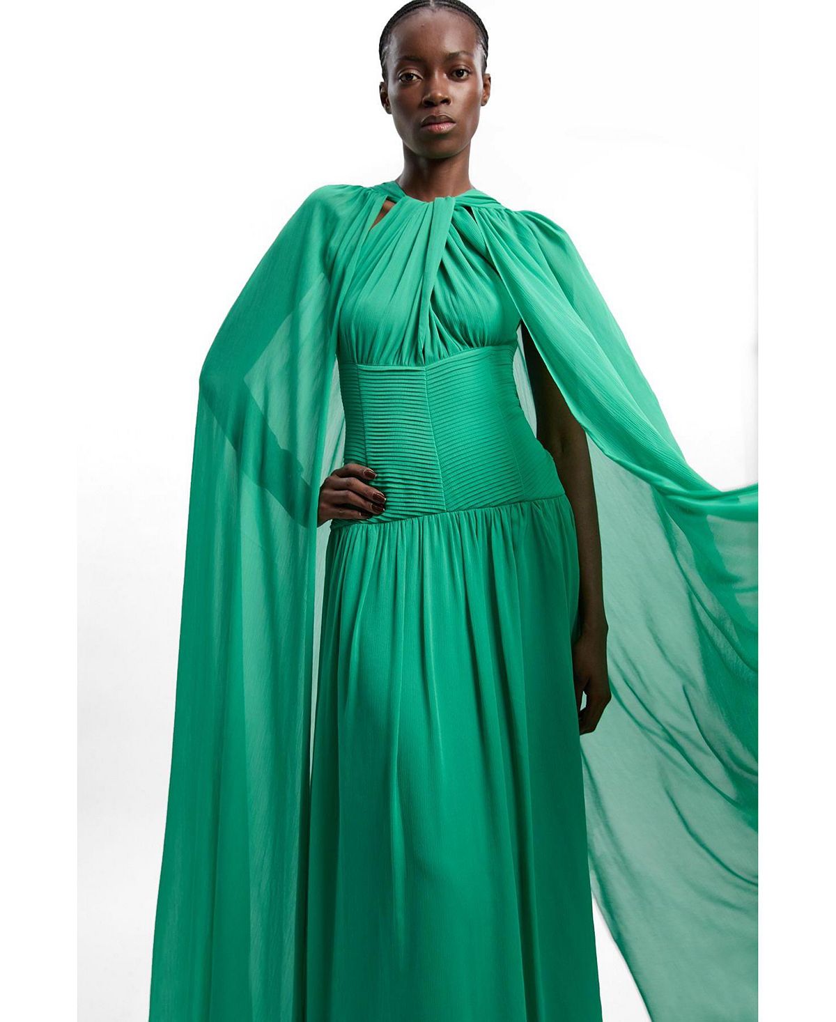 Karen Millen Women's Halter Cape Maxi Dress view 2 — MAYCSS fashion products