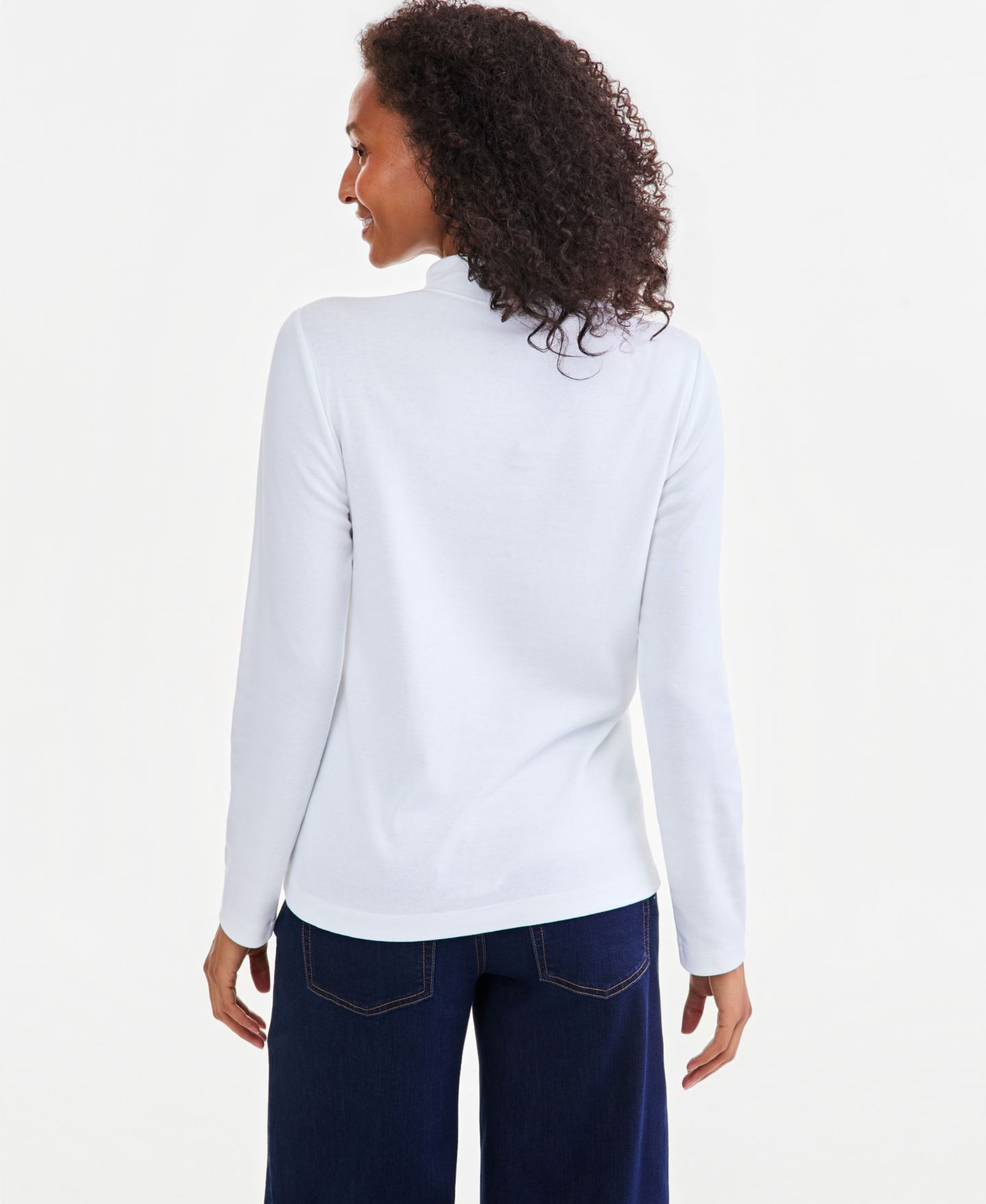 Женская футболка Style & Co Cotton Mock-Neck Long-Sleeve Tee, цвет: Яркий белый — фото 2