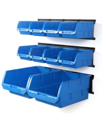 Wall Mounted Parts Rack Bins Rails Organizer