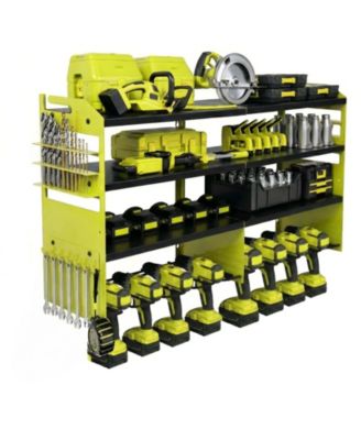Power Tool Organizer Wall Mount Metal Rack Drill Holder Charging Station
