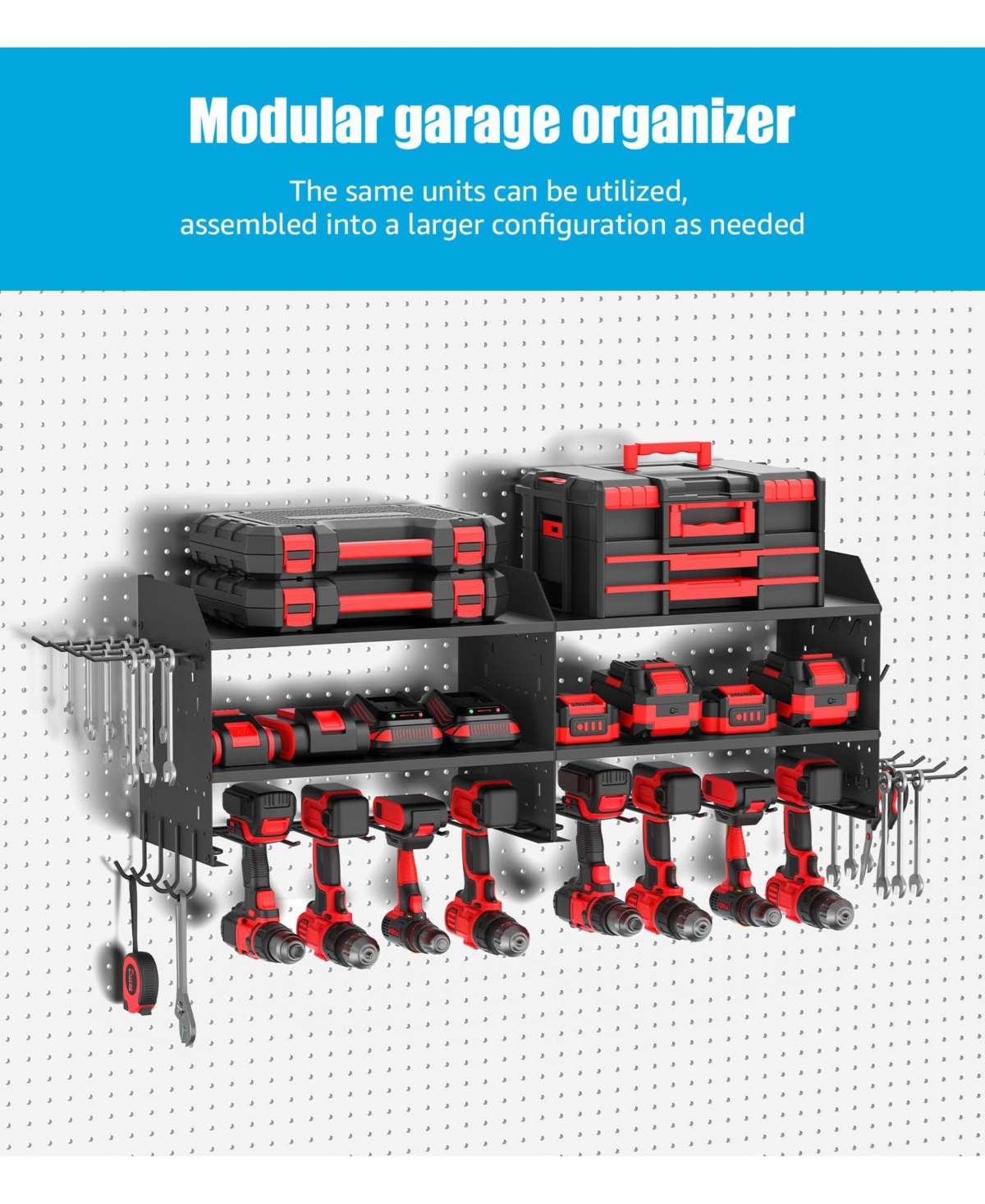 Xdovet Power Tool Storage Rack Wall-Mounted Drill Holder