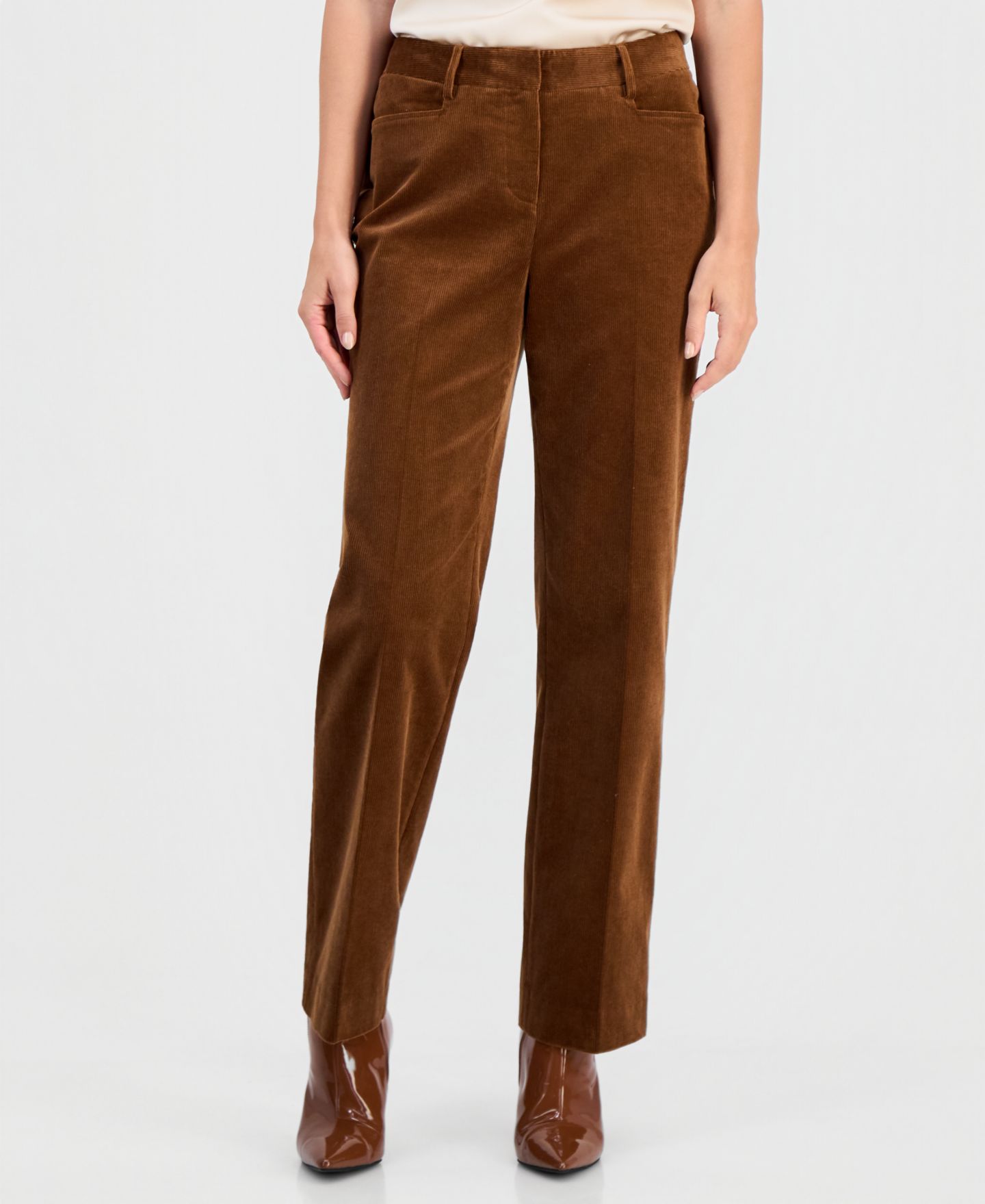 Женские брюки Tahari ASL Corduroy Flare, цвет: Светло-коричневый — фото 1