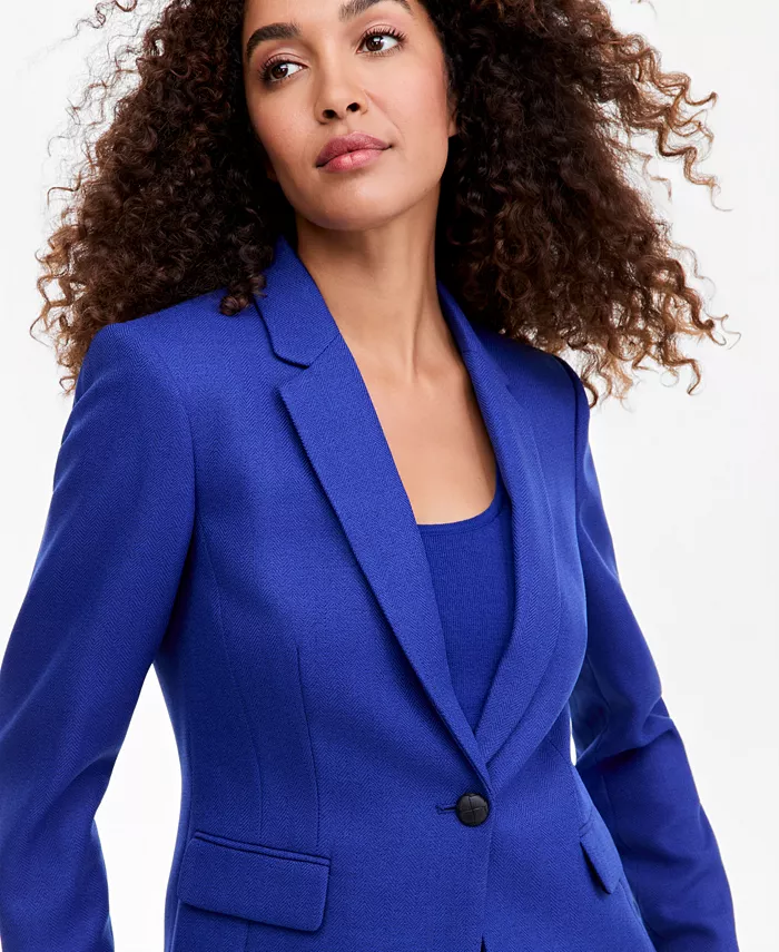 Women's Shoulder-Padded Peak-Lapel Blazer - thumbnail 4