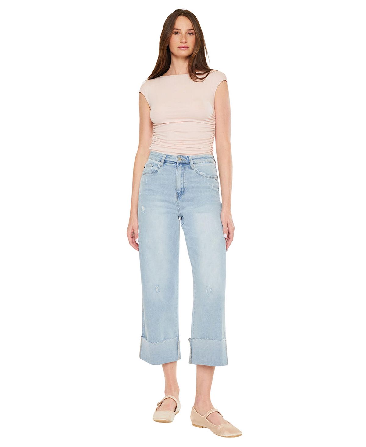 KanCan Women's Sully 90's Crop Wide-Leg Jeans view 5 — MAYCSS fashion products