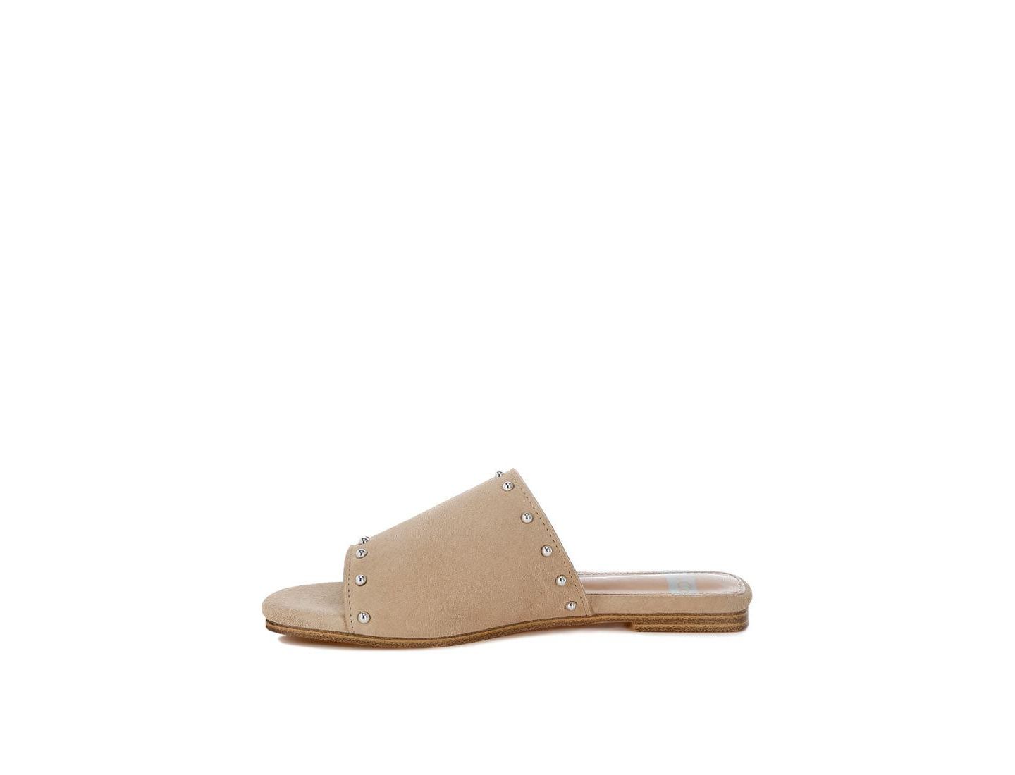 Женские балетки Rag & Co Odalia Soft Suede Leather Studded Flats, цвет: Светлый бежевый — фото 9
