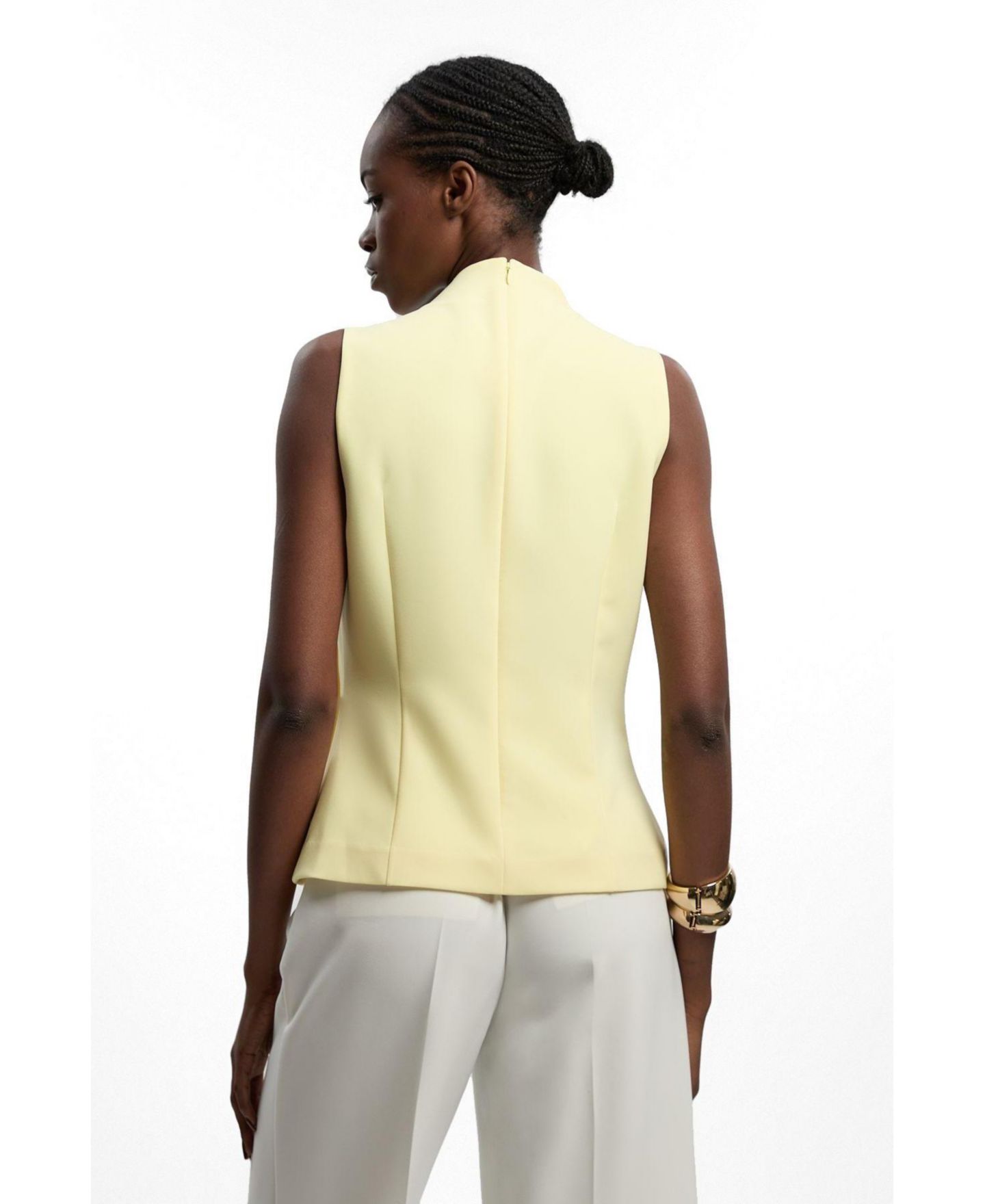 Женский топ Karen Millen Tailored Drape, цвет: Лимонный — фото 3