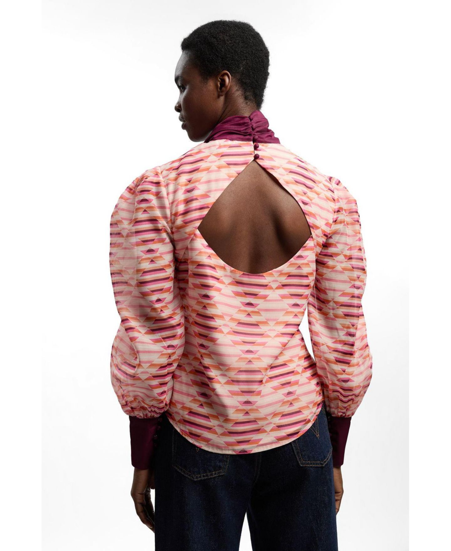 Женская блузка Karen Millen Long Sleeve Pussybow, цвет: Разноцветный — фото 3