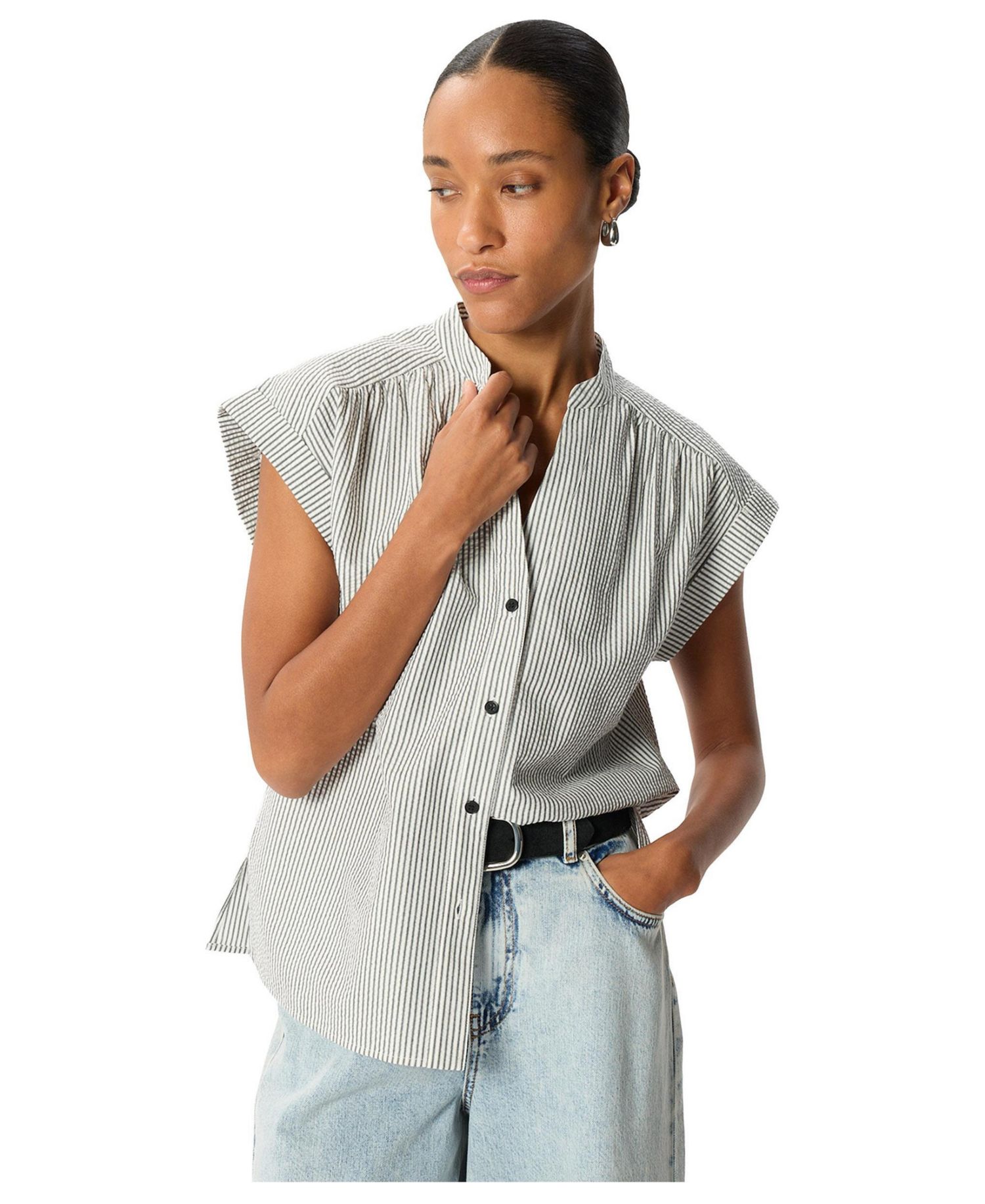 Women's Seersucker Stripe Shirt