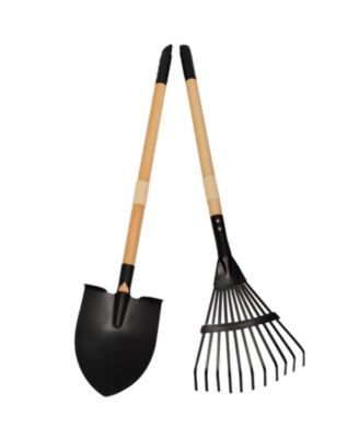 Rake Shovel Set Metal Head Wooden Handle Gardening Gifts Kids