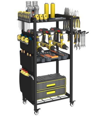 Rolling Tool Cart Organizer Drill Rack Workbench Storage Cart