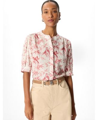 Women's Tropical Bird Textured Shirt