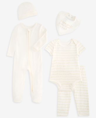 Baby Boys' or Baby Girls' Hat, Bib, Coverall, Bodysuit and Pants, 5-Piece Set