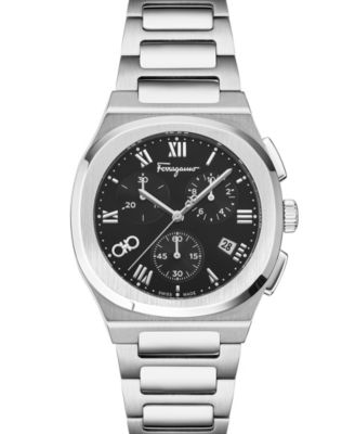 Men's Elliptical Silver Stainless Steel Bracelet Watch 38mm