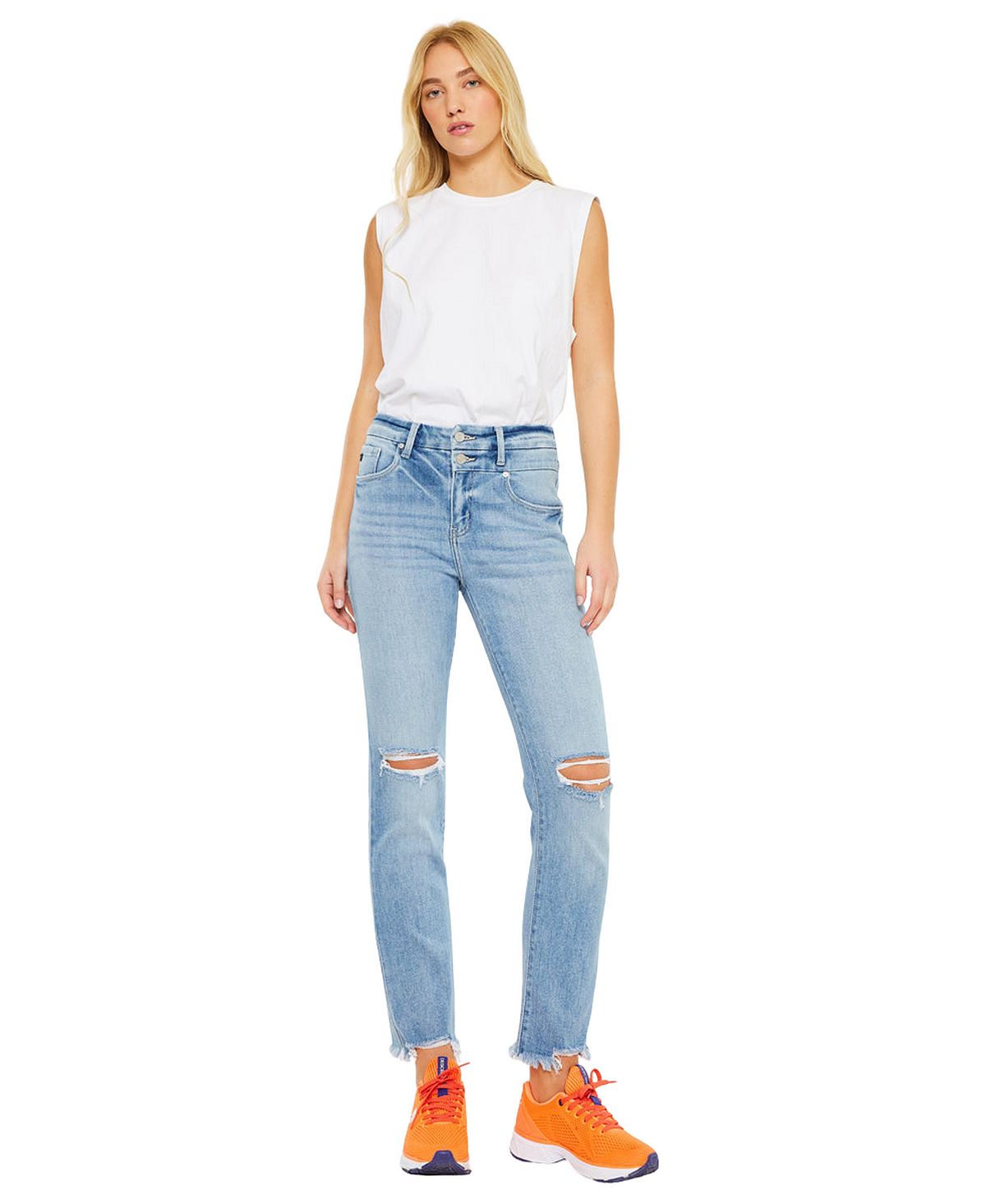 KanCan Women's Clover High Rise Slim Straight Jeans view 4 — MAYCSS fashion products
