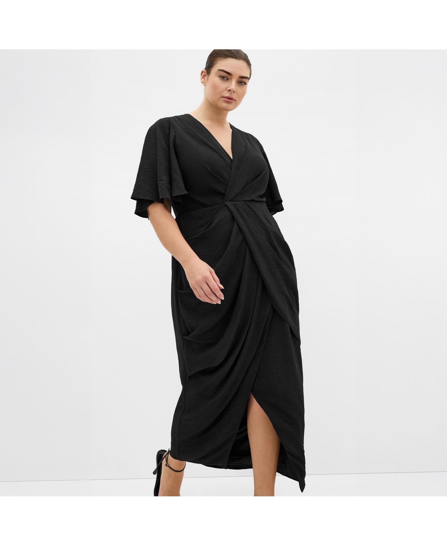 Женское платье CITY CHIC Braelynn Drape Maxi, цвет: Чёрный — фото 3