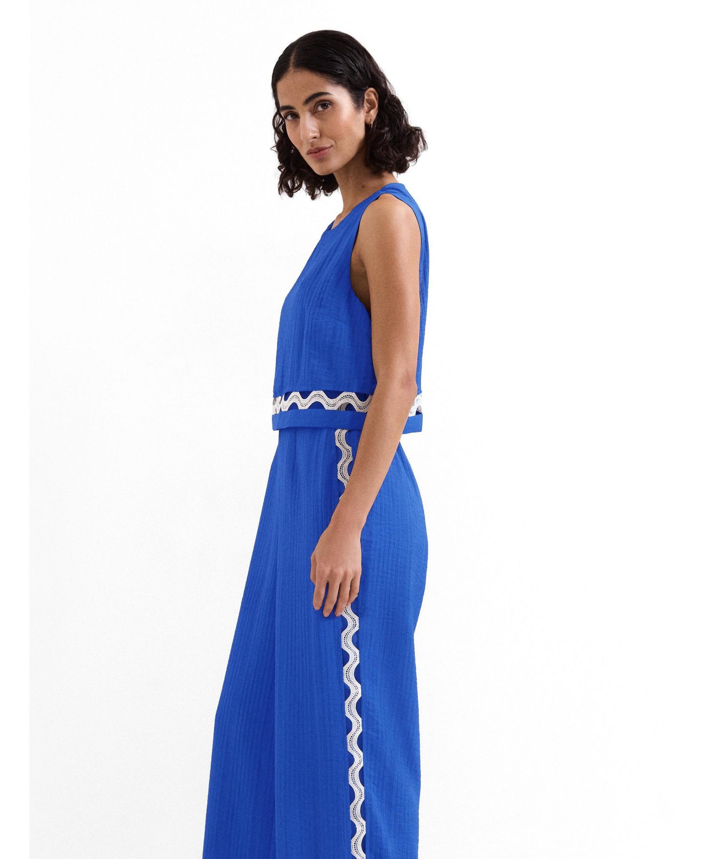 Женский комбинезон Phase Eight Aubrey Sleeveless Wide Leg Jumpsuit, цвет: Синий — фото 2