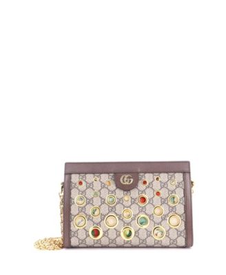 Small Ophidia Chain Shoulder Bag Grommet GG Coated Canvas