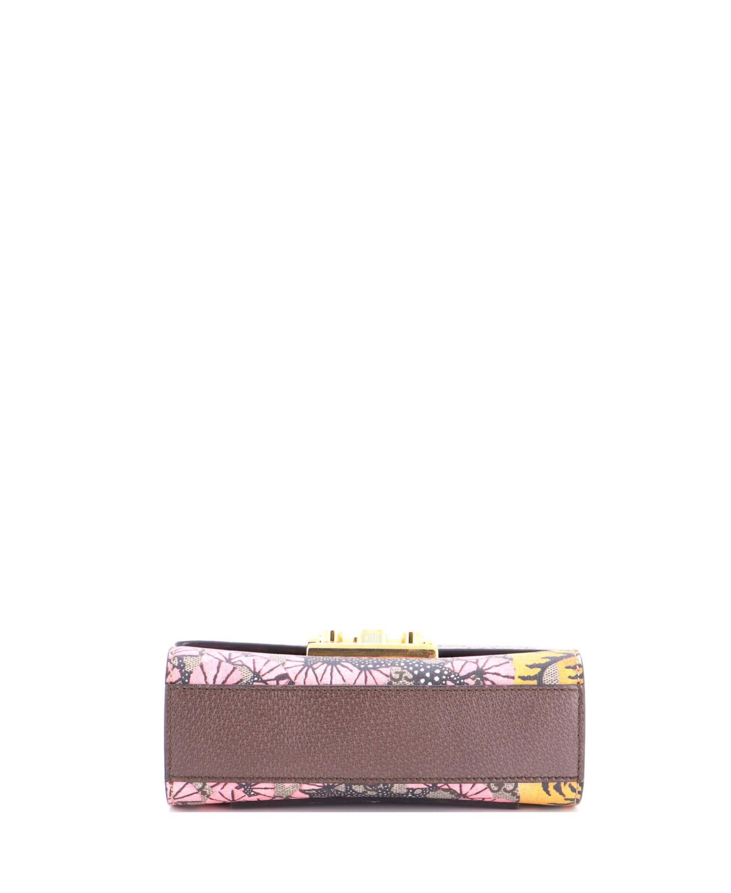 Small Padlock Shoulder Bag Bengal Print GG Coated Canvas