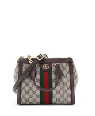 Small Ophidia Top Handle Tote GG Coated Canvas