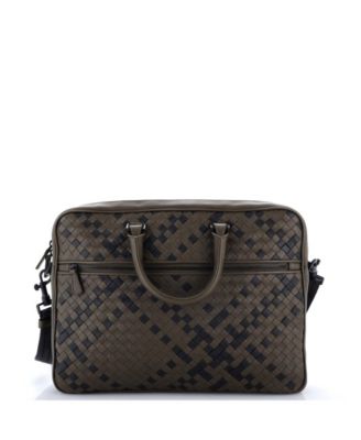 Large Convertible Front Zip Briefcase Intercciato Nappa
