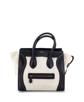 Micro Luggage Bag Canvas and Leather