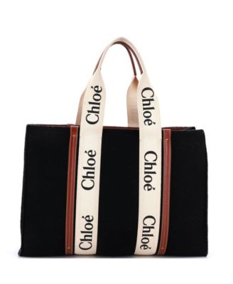 Large Woody Tote Felt with Leather and Canvas