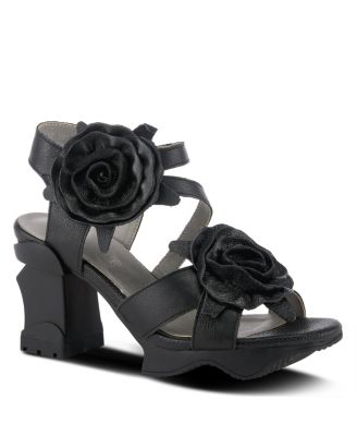 Spring Step Shelly Ankle Strap Sandal with Hand-Painted Vamp