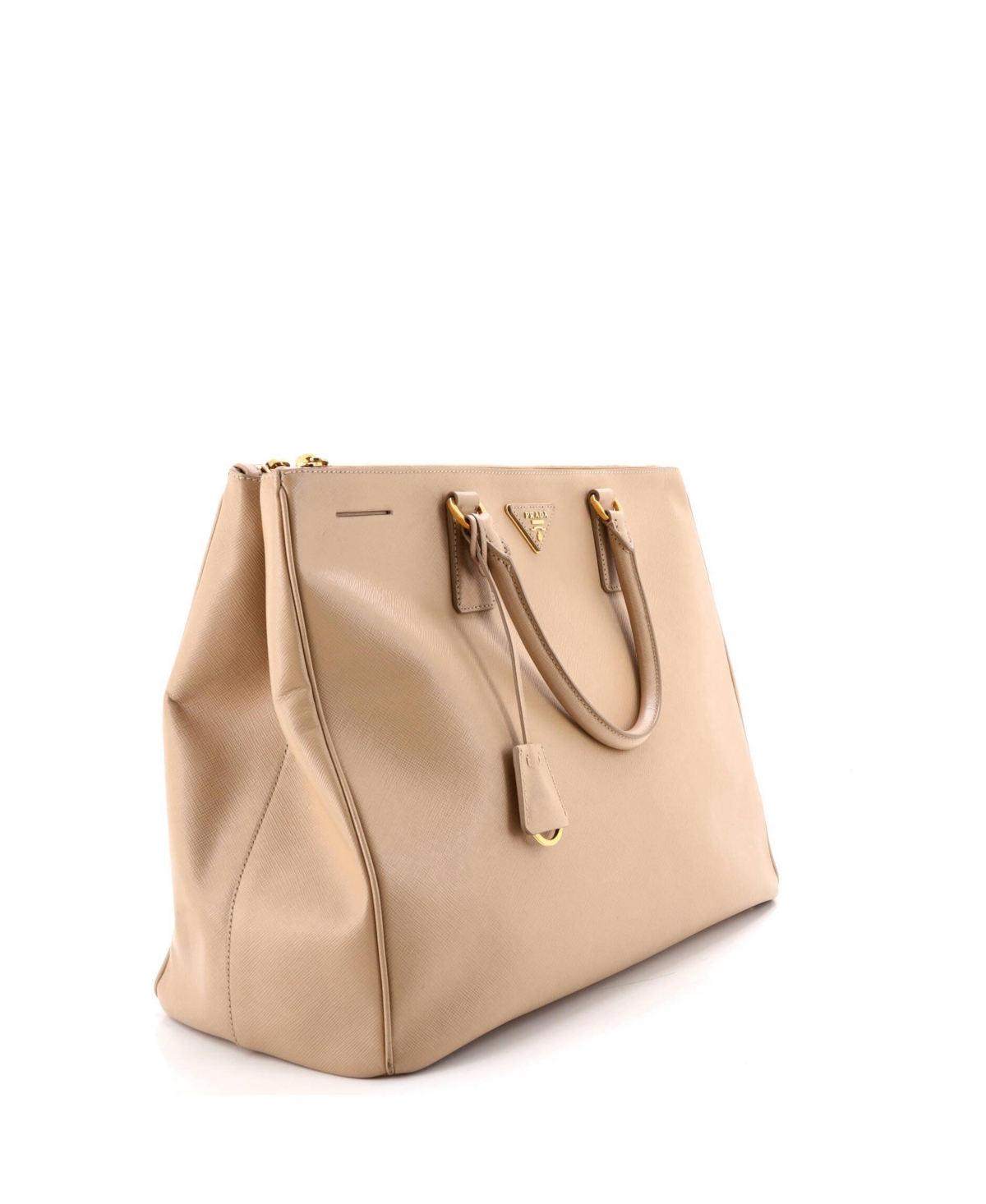 Pre-Owned Prada Xl Double Zip Lux Tote Saffiano Leather