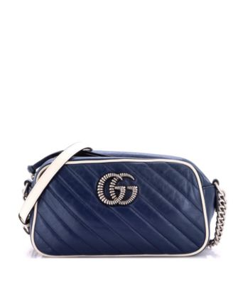 Small GG Marmont Shoulder Bag Diagonal Quilted Leather
